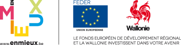 En mieux · FEDER, Union européenne · Wallonie — Le Fonds européen de développement régional et la Wallonie investissent dans votre avenir